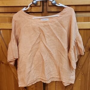 Viola Borghi 100% linen blouse size small EUC
